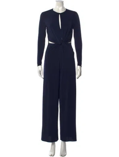 Pre-owned Halston Crew Neck Long Dress In Multi