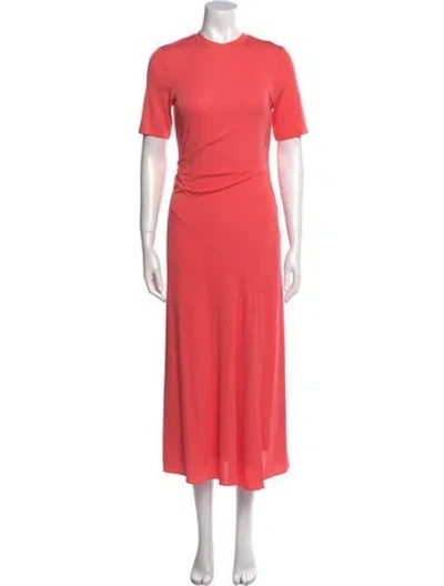 Pre-owned Halston Crew Neck Midi Length Dress W/ Tags In Pink