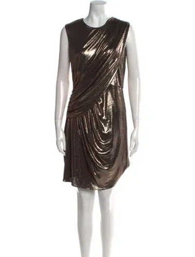 Pre-owned Halston Crew Neck Mini Dress