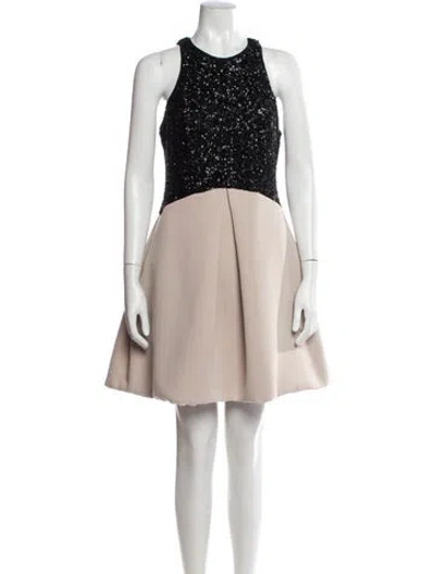 Pre-owned Halston Crew Neck Mini Dress