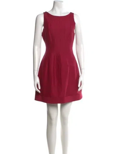 Pre-owned Halston Crew Neck Mini Dress In Pink