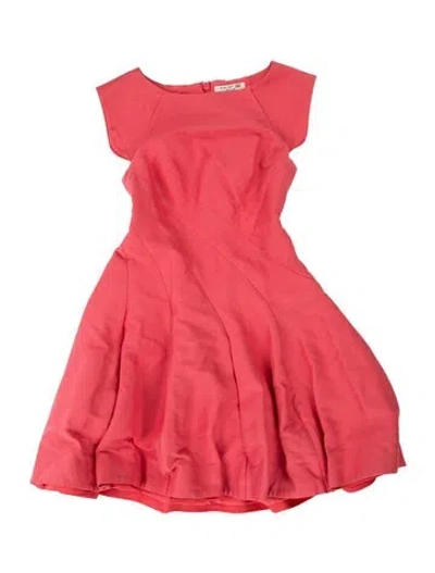Pre-owned Halston Crew Neck Mini Dress In Pink