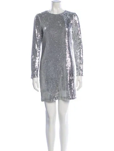 Pre-owned Halston Crew Neck Mini Dress W/ Tags In Multi