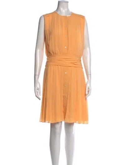 Pre-owned Halston Crew Neck Mini Dress W/ Tags In Orange