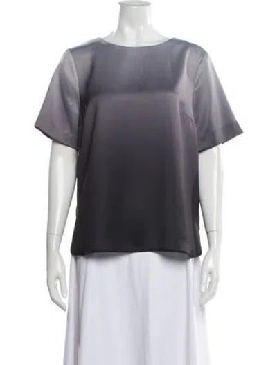 Pre-owned Halston Crew Neck Short Sleeve Top In Multi