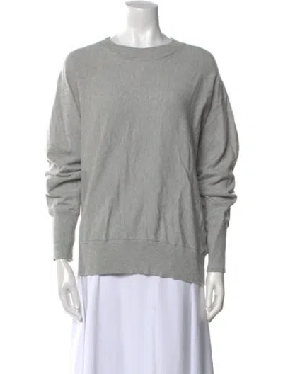 Pre-owned Halston Crew Neck Sweater In Gray