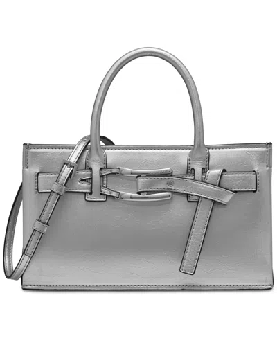 Halston Dora Medium Crossbody Bag In Silver