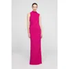Halston Essia Georgette Gown In Pink