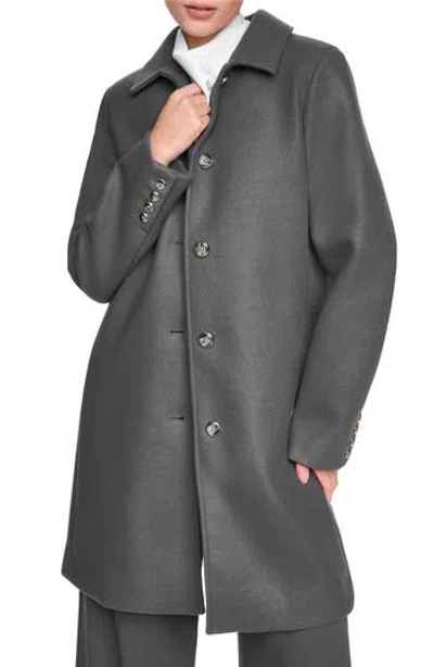 Halston Faux Wool Walker Coat In Green
