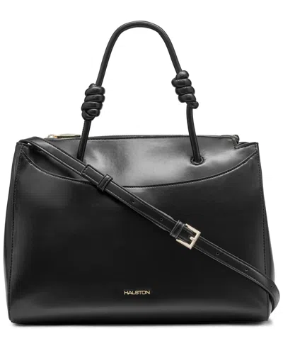 Halston Faye Medium Satchel Bag In Black