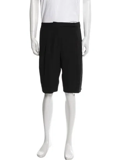Pre-owned Halston Flat Front Shorts In Black