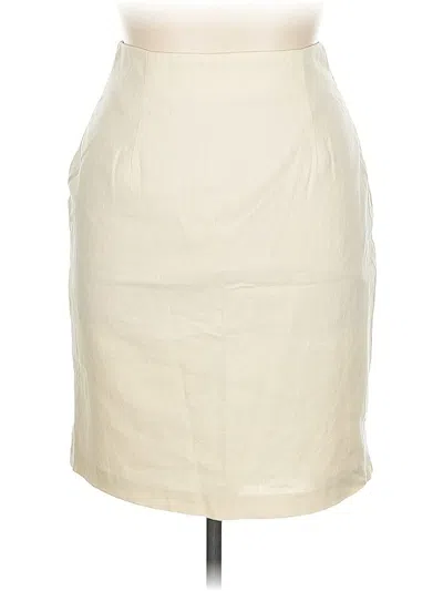 Pre-owned Halston Formal Skirt In White