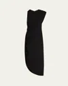 Halston Gabrielle Draped Matte Jersey Midi Dress