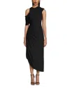 Halston Gabrielle Draped Matte Jersey Midi Dress