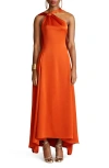 Halston Genevieve Satin Gown In Rooibos