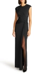 Halston Women's Giovanna Jersey Twisted Gown In Black