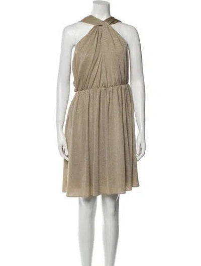 Pre-owned Halston Halterneck Knee-length Dress