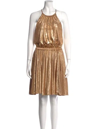 Pre-owned Halston Halterneck Mini Dress