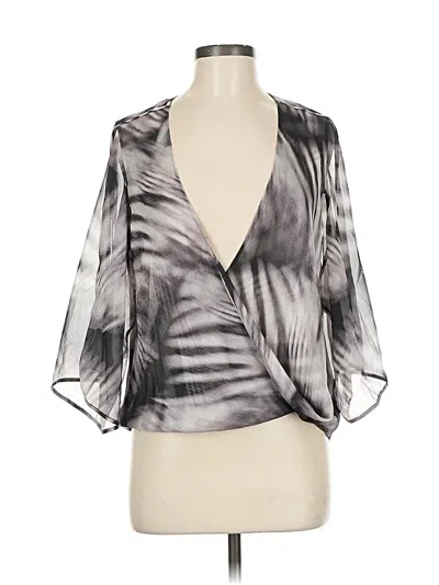 Pre-owned Halston Heritage 3/4 Sleeve Blouse In Gray
