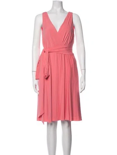 Pre-owned Halston Heritage Acetate Mini Dress In Pink