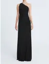 HALSTON HERITAGE AMIRA JERSEY GOWN WITH CRYSTALS IN BLACK