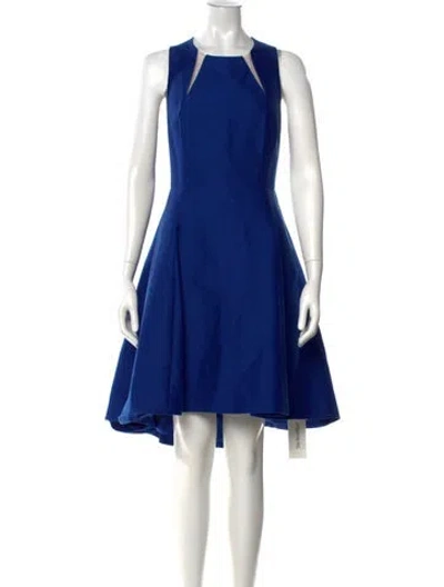 Pre-owned Halston Heritage Asymmetrical Knee-length Dress W/ Tags In Blue