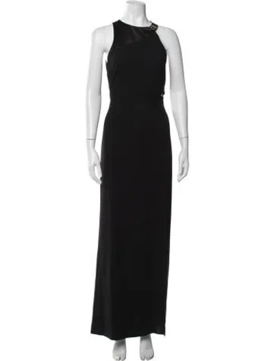 Pre-owned Halston Heritage Asymmetrical Long Dress In Black