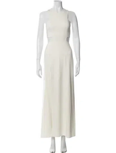 Pre-owned Halston Heritage Asymmetrical Long Dress In Neutrals