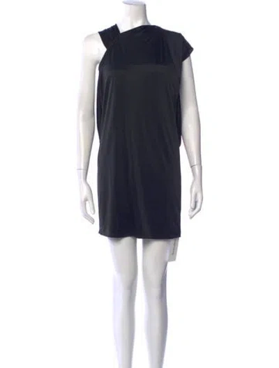Pre-owned Halston Heritage Asymmetrical Mini Dress In Blue