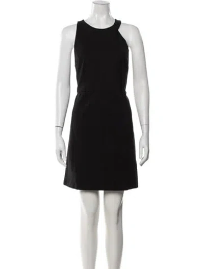 Pre-owned Halston Heritage Asymmetrical Mini Dress W/ Tags In Black