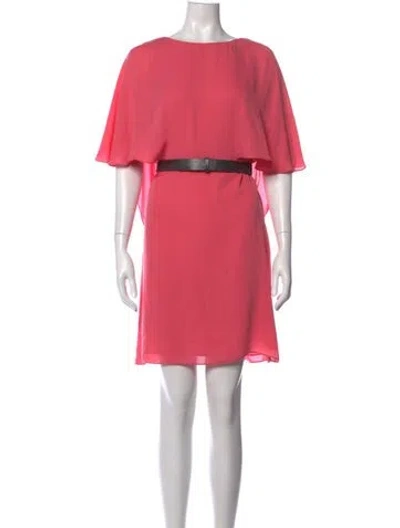 Pre-owned Halston Heritage Bateau Neckline Knee-length Dress In Pink