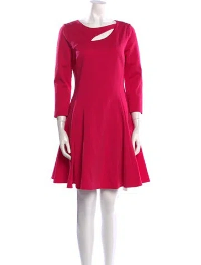 Pre-owned Halston Heritage Bateau Neckline Mini Dress In Pink