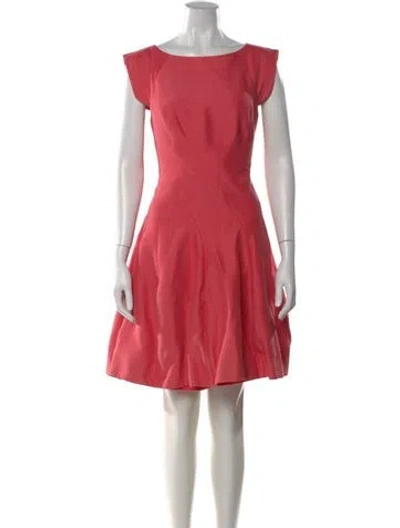 Pre-owned Halston Heritage Bateau Neckline Mini Dress In Pink