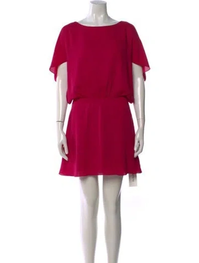 Pre-owned Halston Heritage Bateau Neckline Mini Dress In Pink