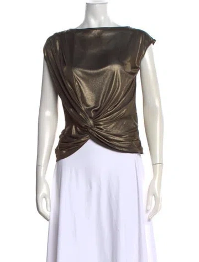 Pre-owned Halston Heritage Bateau Neckline Sleeveless Top