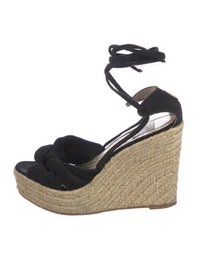 Pre-owned Halston Heritage Canvas D'orsay Pumps In Black