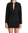 Halston Heritage Corolina Cape Sleeve Mini Dress In Black In Black