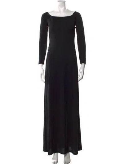 Pre-owned Halston Heritage Cashmere Long Dress In Black