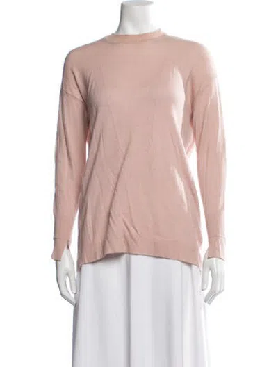 Pre-owned Halston Heritage Cashmere Mock Neck Sweater In Pink