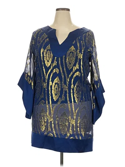 Pre-owned Halston Heritage Cocktail Dress In Blue