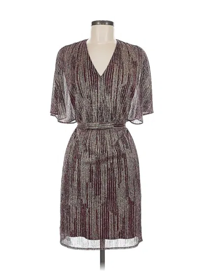 Pre-owned Halston Heritage Cocktail Dress In Burgundy