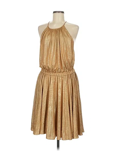 Pre-owned Halston Heritage Cocktail Dress In Gold