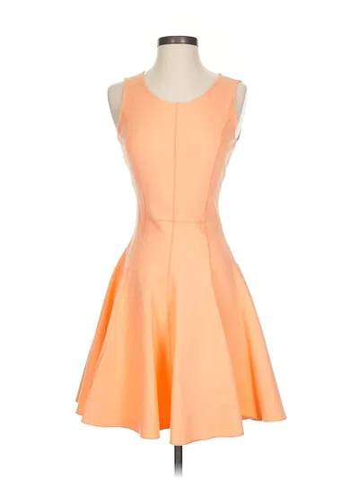 Pre-owned Halston Heritage Cocktail Dress In Orange
