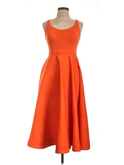 Pre-owned Halston Heritage Cocktail Dress In Orange