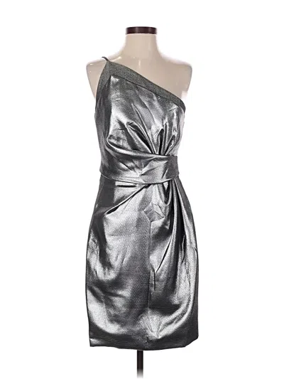 Pre-owned Halston Heritage Cocktail Dress In Silver
