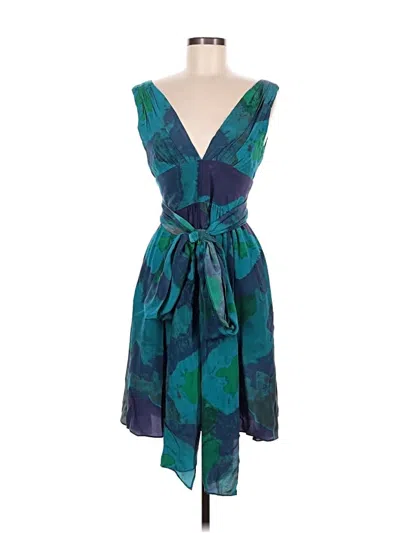 Pre-owned Halston Heritage Cocktail Dress In Teal