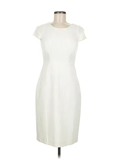Pre-owned Halston Heritage Cocktail Dress In White