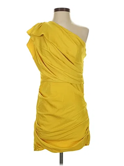 Pre-owned Halston Heritage Cocktail Dress In Yellow