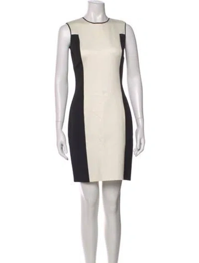Pre-owned Halston Heritage Colorblock Pattern Knee-length Dress