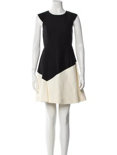 Pre-owned Halston Heritage Colorblock Pattern Mini Dress